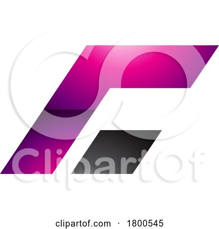 Magenta and Black Glossy Rectangular Italic Letter C Icon by cidepix