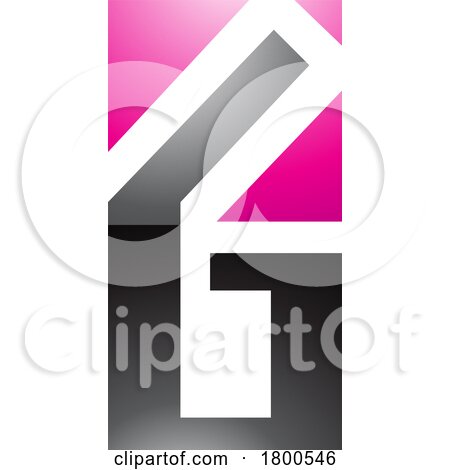 Magenta and Black Glossy Rectangular Letter G or Number 6 Icon by cidepix