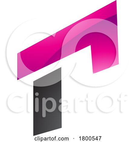 Magenta and Black Glossy Rectangular Letter R Icon by cidepix