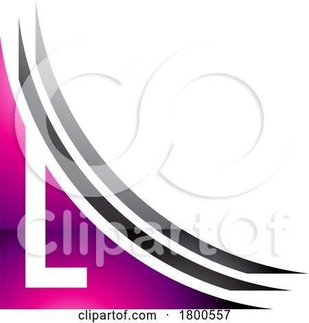 Magenta and Black Glossy Letter L Icon with Layers by cidepix