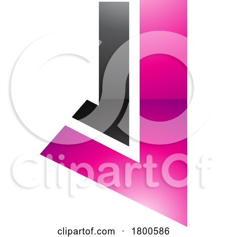 Magenta and Black Glossy Letter J Icon with Straight Lines by cidepix
