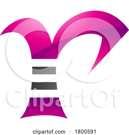 Magenta and Black Glossy Striped Letter R Icon by cidepix