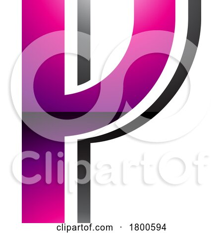 Magenta and Black Glossy Striped Shaped Letter Y Icon by cidepix