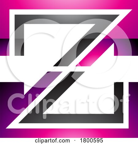 Magenta and Black Glossy Striped Shaped Letter Z Icon by cidepix