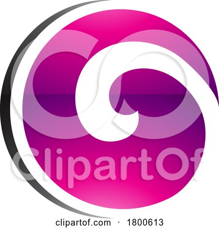 Magenta and Black Glossy Whirl Shaped Letter O Icon by cidepix