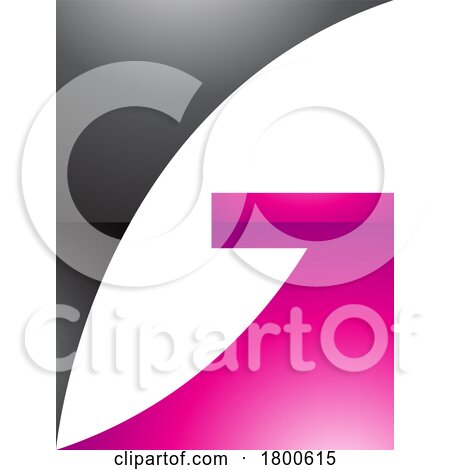 Magenta and Black Rectangular Glossy Letter G Icon by cidepix