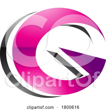 Magenta and Black Round Layered Glossy Letter G Icon by cidepix
