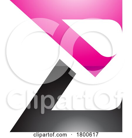 Magenta and Black Sharp Glossy Elegant Letter E Icon by cidepix
