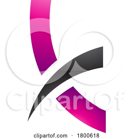 Magenta and Black Spiky Glossy Lowercase Letter K Icon by cidepix
