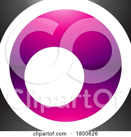 Magenta and Black Glossy Square Letter O Icon by cidepix