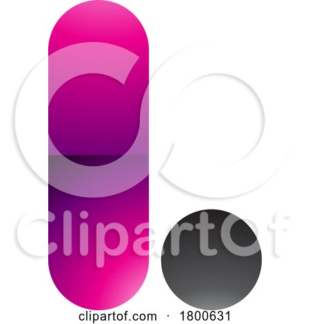 Magenta and Black Glossy Rounded Letter L Icon by cidepix