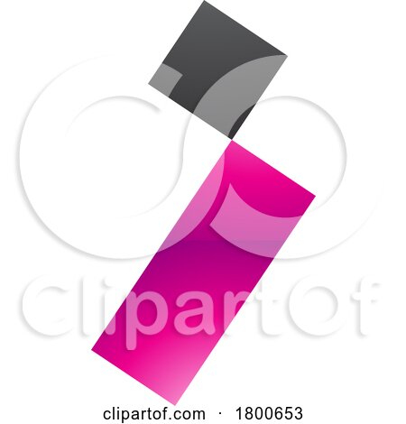 Magenta and Black Glossy Letter I Icon with a Square and Rectangle by cidepix