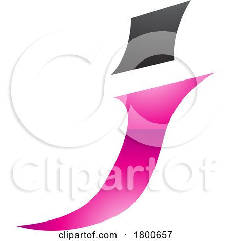 Magenta and Black Glossy Spiky Italic Letter J Icon by cidepix
