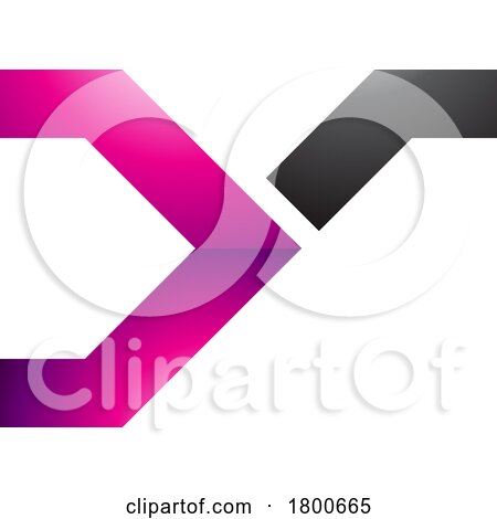 Magenta and Black Glossy Rail Switch Shaped Letter Y Icon by cidepix