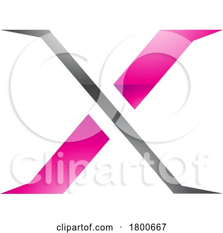 Magenta and Black Glossy Pointy Tipped Letter X Icon by cidepix