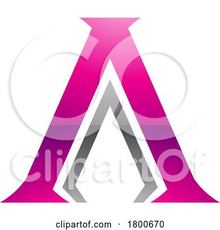 Magenta and Black Glossy Pillar Shaped Letter a Icon by cidepix