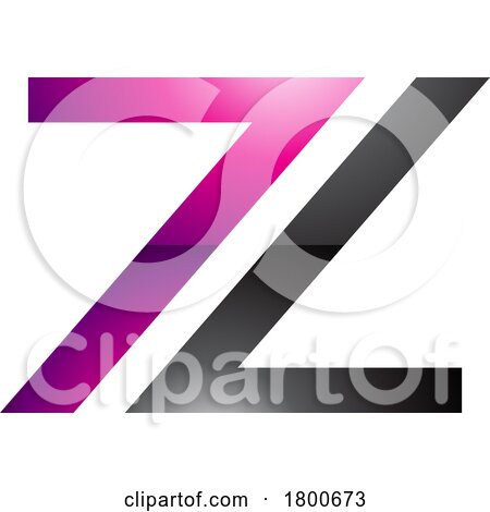 Magenta and Black Glossy Number 7 Shaped Letter Z Icon by cidepix