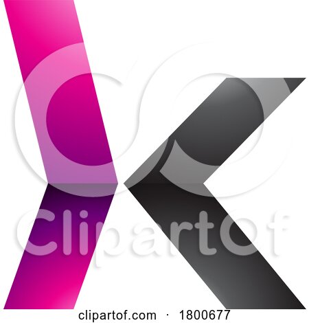 Magenta and Black Glossy Lowercase Arrow Shaped Letter K Icon by cidepix