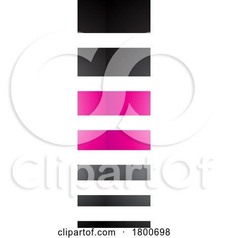 Magenta and Black Glossy Letter I Icon with Horizontal Stripes by cidepix