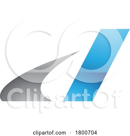Grey and Blue Glossy Italic Swooshy Letter D Icon by cidepix