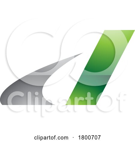 Grey and Green Glossy Italic Swooshy Letter D Icon by cidepix