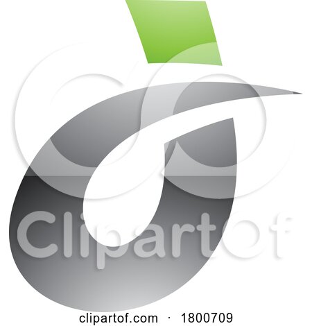 Green and Grey Curved Glossy Spiky Letter D Icon by cidepix