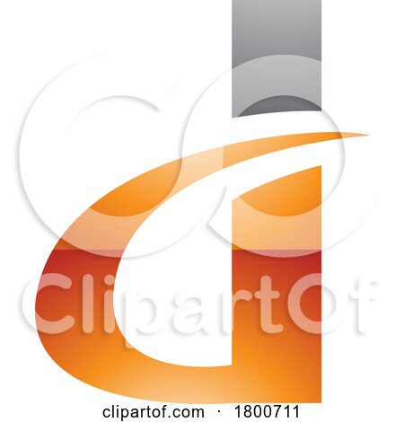 Grey and Orange Glossy Curvy Pointed Letter D Icon by cidepix