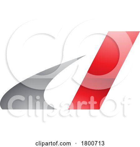 Grey and Red Glossy Italic Swooshy Letter D Icon by cidepix