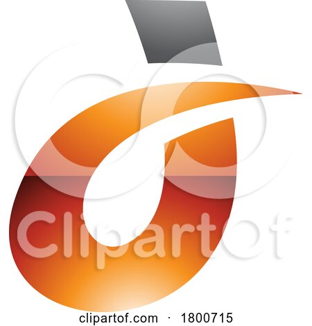 Grey and Orange Curved Glossy Spiky Letter D Icon by cidepix
