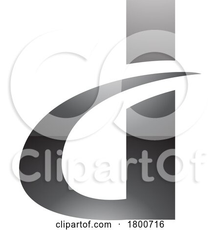 Grey Glossy Curvy Pointed Letter D Icon by cidepix