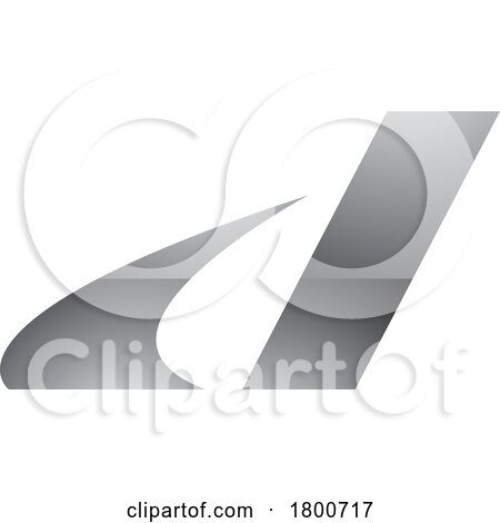 Grey Glossy Italic Swooshy Letter D Icon by cidepix