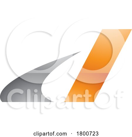Grey and Orange Glossy Italic Swooshy Letter D Icon by cidepix