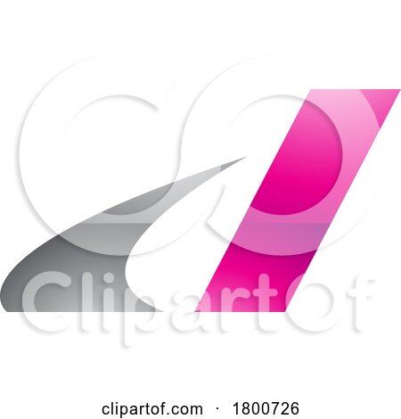 Grey and Magenta Glossy Italic Swooshy Letter D Icon by cidepix