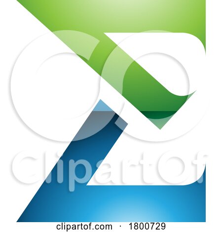 Green and Blue Sharp Glossy Elegant Letter E Icon by cidepix
