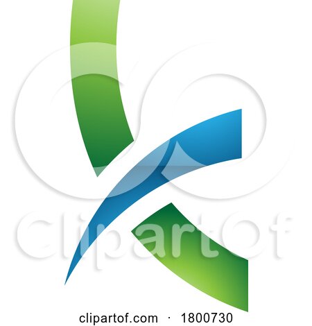 Green and Blue Spiky Glossy Lowercase Letter K Icon by cidepix