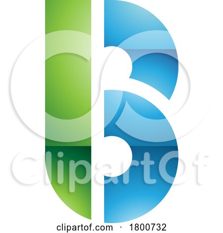 Green and Blue Round Glossy Disk Shaped Letter B Icon by cidepix
