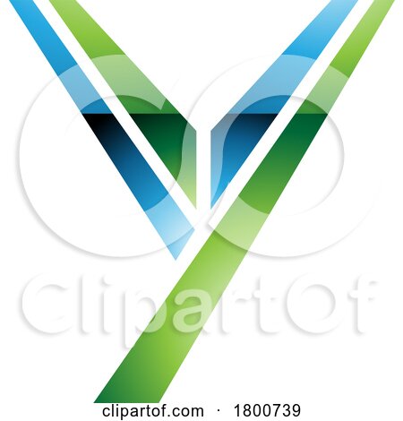 Green and Blue Glossy Uppercase Letter Y Icon by cidepix