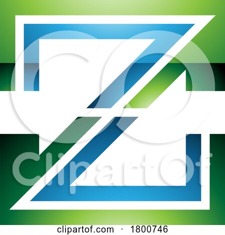 Green and Blue Glossy Striped Shaped Letter Z Icon by cidepix