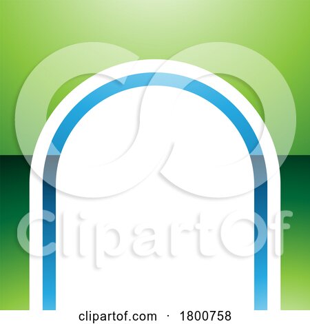 Green and Blue Glossy Arch Shaped Letter N Icon by cidepix