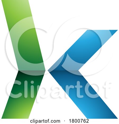 Green and Blue Glossy Lowercase Arrow Shaped Letter K Icon by cidepix
