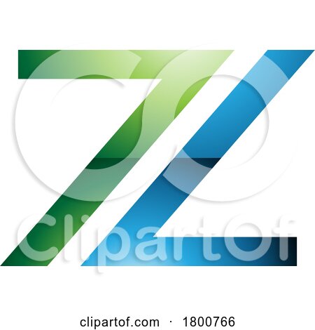 Green and Blue Glossy Number 7 Shaped Letter Z Icon by cidepix