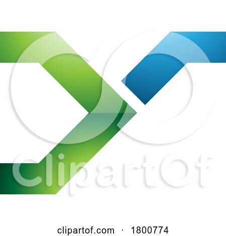 Green and Blue Glossy Rail Switch Shaped Letter Y Icon by cidepix