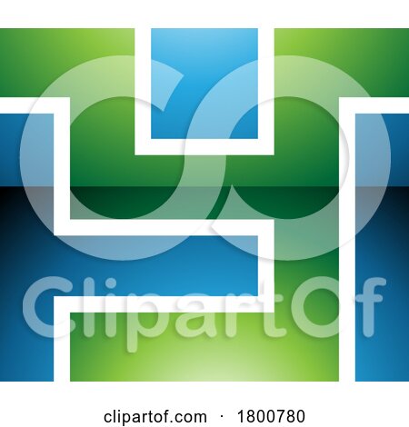 Green and Blue Glossy Rectangle Shaped Letter Y Icon by cidepix
