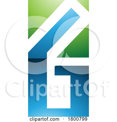 Green and Blue Glossy Rectangular Letter G or Number 6 Icon by cidepix