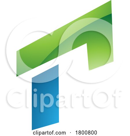 Green and Blue Glossy Rectangular Letter R Icon by cidepix