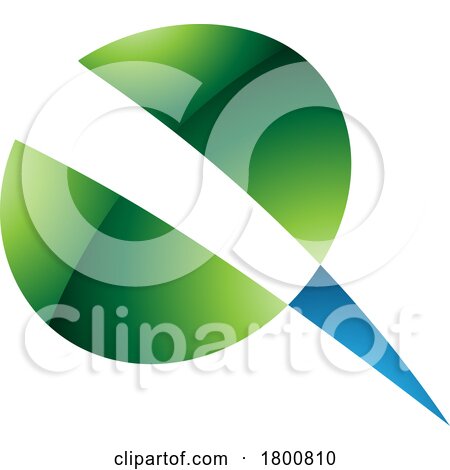 Green and Blue Glossy Screw Shaped Letter Q Icon by cidepix