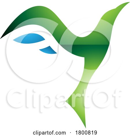 Green and Blue Glossy Rising Bird Shaped Letter Y Icon by cidepix
