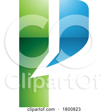 Green and Blue Glossy Letter P Icon with a Bold Rectangle by cidepix