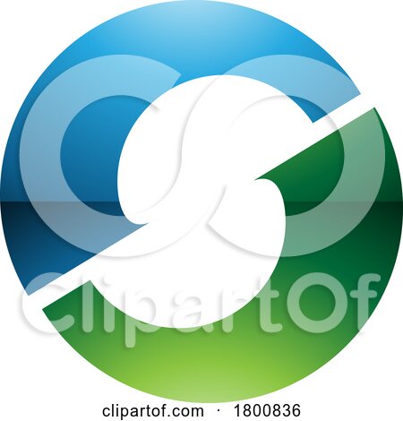 Green and Blue Glossy Letter O Icon with an S Shape in the Middle by cidepix