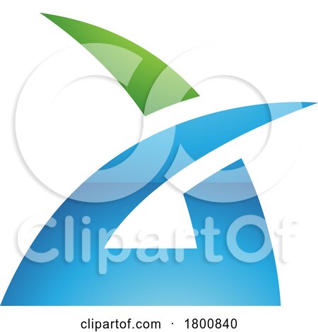 Green and Blue Glossy Spiky Grass Shaped Letter a Icon by cidepix
